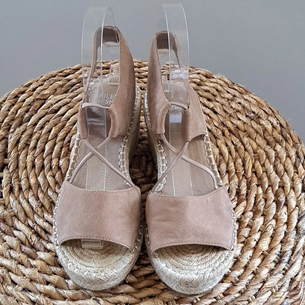 Eileen Fisher Womens Tan Nubuck Suede Whim 2.75